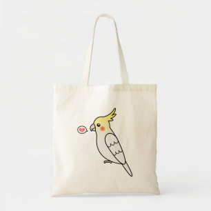 Tote Bag Perroquet à tête blanche Cockatiel Amour