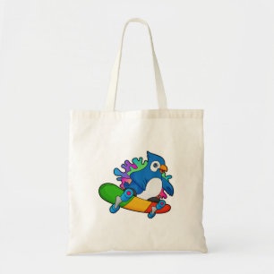 Tote Bag Perroquet en tant que skate avec skateboard