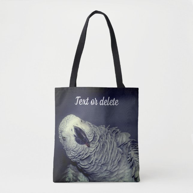 Tote Bag Perroquet gris d'Afrique mignon oiseau Personnalis (Devant)