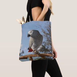 Tote Bag Perroquet renversant de gris africain