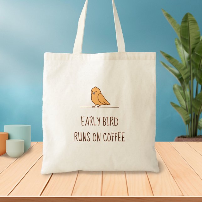 Tote Bag Perruche de perroquet d'oiseaux précoces Citation  (Créateur téléchargé)