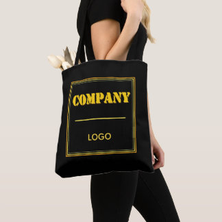 Tote Bag Personalized Company Black Modern Custom Business