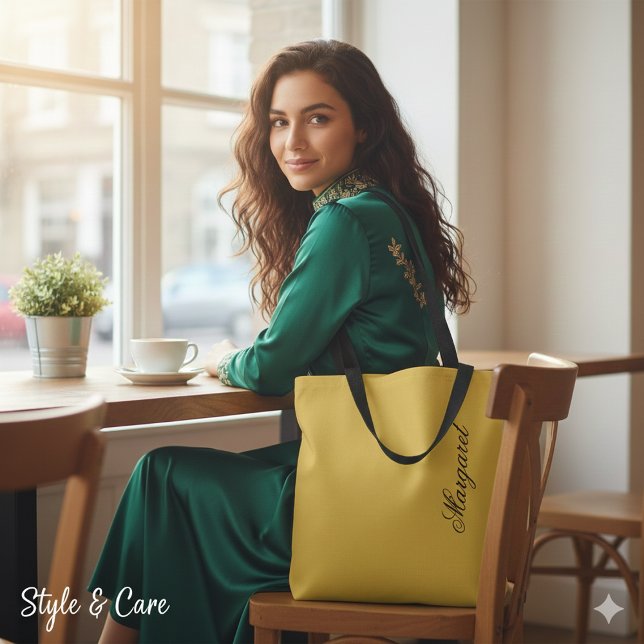 Tote Bag Personalized Custom Name Designer Metallic Gold (Personalized Custom Name Designer Metallic Gold Tote Bag)