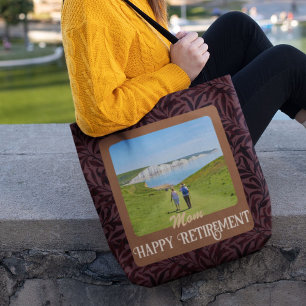 Tote Bag Personalized Happy Retirement Gifts for Mom Brown