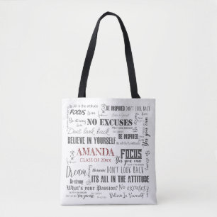 Tote Bag Personalized Inspiration Word Art Graduation 