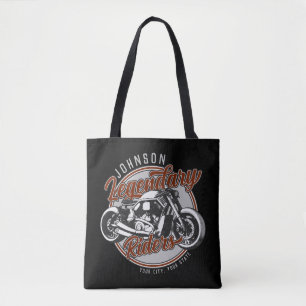 Tote Bag Personalized Motorcycle Legendary Rider Biker