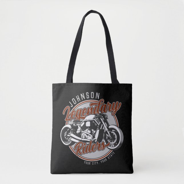 Tote Bag Personalized Motorcycle Legendary Rider Biker (Devant)