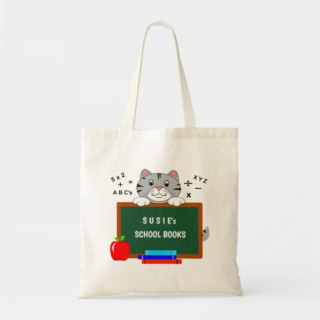 Tote Bag Personalized School Book Tote Bags (Devant)