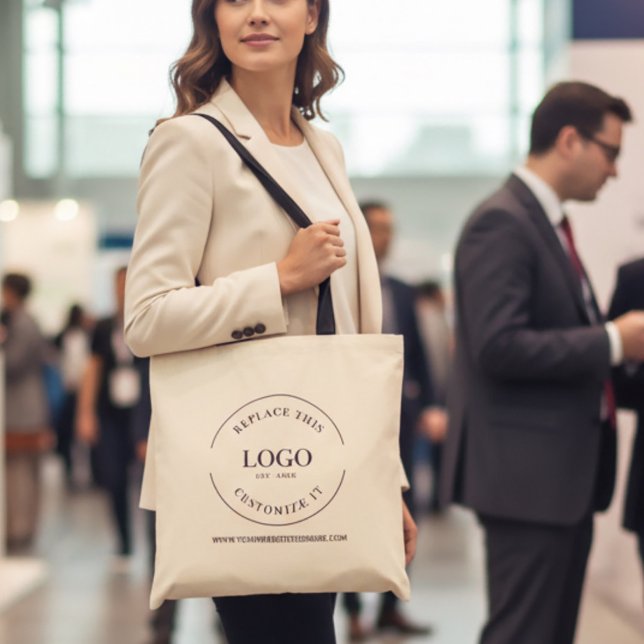 Tote Bag Personalized Small Business Branding Reusable (Custom tote bag with logo and website for trade shows and markets.)