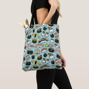 Tote Bag Personnage de Cute Sushi Kawaii Sushi Motif