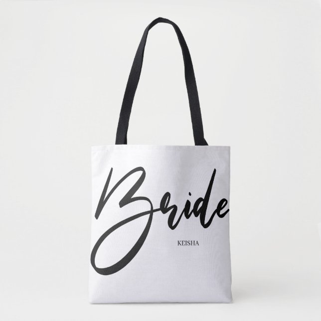 Tote Bag Personnalisation de la calligraphie noir et blanc  (Devant)