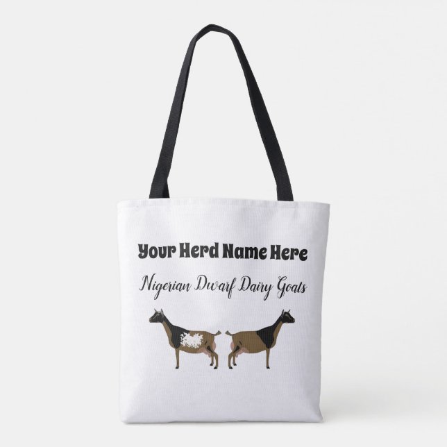 Tote Bag Personnalisation de la chèvre laitière naine nigér (Dos)