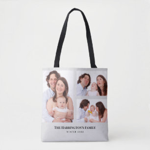 Tote Bag Personnalisé 3 sections Photos de famille Collage