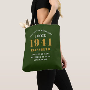 Tote Bag Personnalisé 80e anniversaire 1941 Élégant Chic Gr