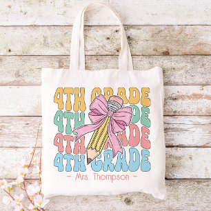 Tote Bag Personnalisé Avec Nom 4e année Enseignant sur mesu