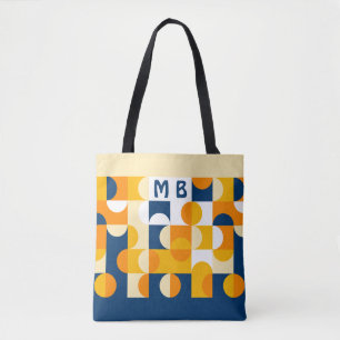 Tote Bag Personnalisé bleu foncé soleil Jaune Motif d'art r