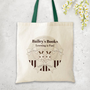 Tote Bag Personnalisé Classique Moderne Cute Twin Bunny Enf