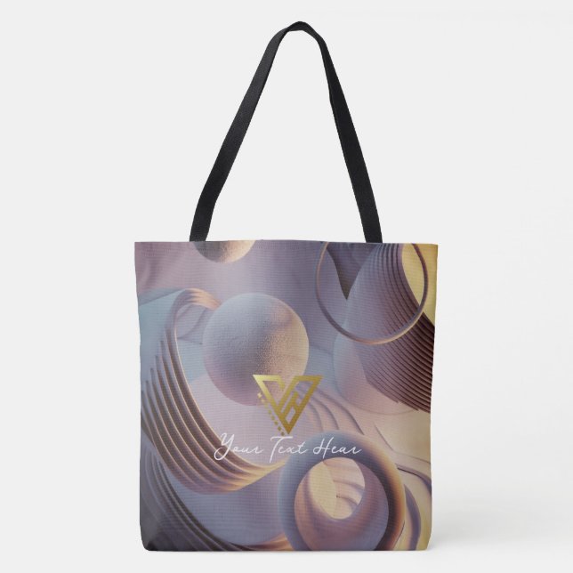 Tote Bag Personnalisé : Courbes cosmiques, Harmonie céleste (Devant)
