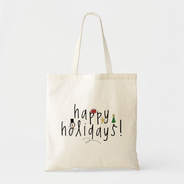 Tote Bag Personnalisé Cute Happy Holidays Fourre-tout (Devant)