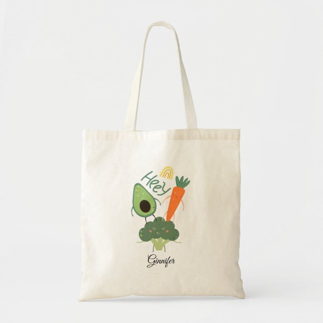 Tote Bag Personnalisé Légumes amusants (Devant)