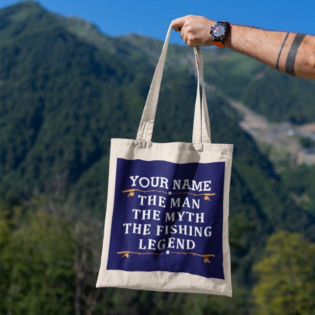 Tote Bag Personnalisé L'Homme Le Mythe La Légende De La Pêc (Créateur téléchargé)