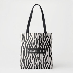 Tote Bag Personnalisé moderne Zebra Safari Motif animal