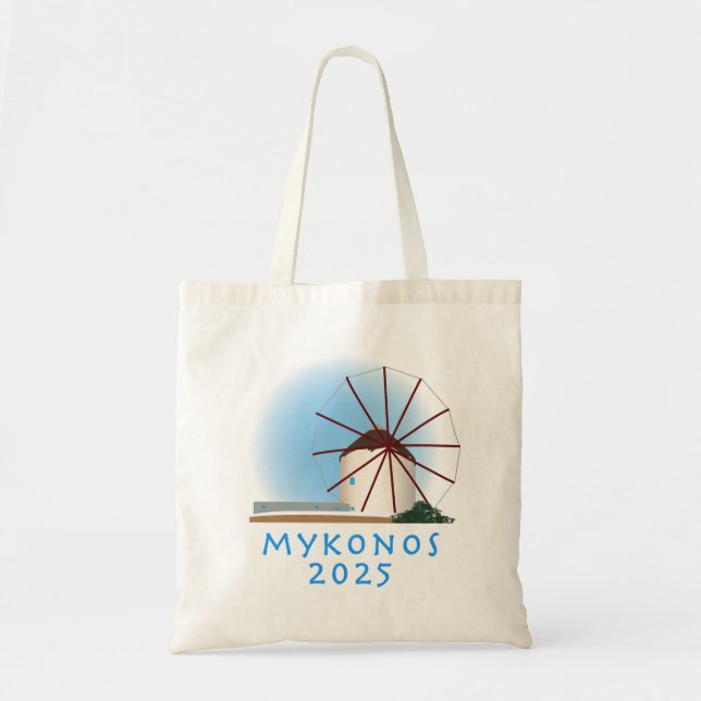 Tote Bag Personnalisé Mykonos 2025 Fourre-tout (Devant)
