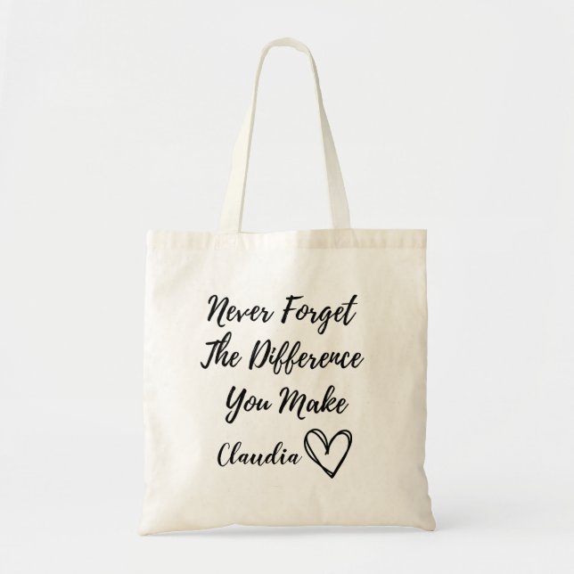 Tote Bag Personnalisé N'Oubliez Jamais La Différence Que Vo (Devant)