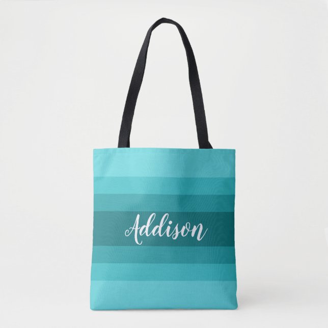Tote Bag Personnalisé Ombre Stimulé turquoise (Devant)