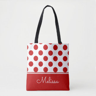 Tote Bag Personnalisé| Pois rouges