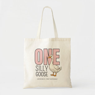Tote Bag Personnalisé Rose moderne une oie sotte premier an