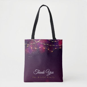 Tote Bag Personnalisé Russe violet or Merci cadeau de Noël