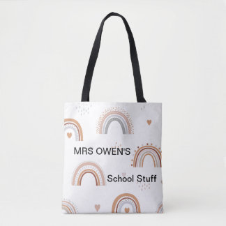TOTE BAG PERSONNALISÉ TOUS LES ENSEIGNANTS RETRO RAINBOW