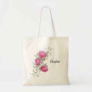 Tote Bag Personnalisé Trois Roses Floral