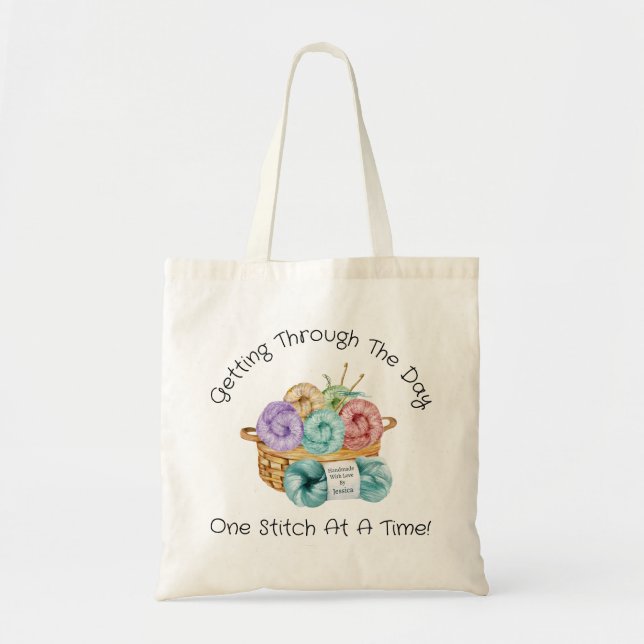 Tote Bag Personnalisé Un point à la fois (Devant)