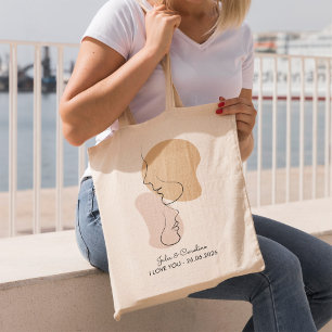 Tote Bag Personnalisé, Une Ligne, Amour, Boho, Arabe