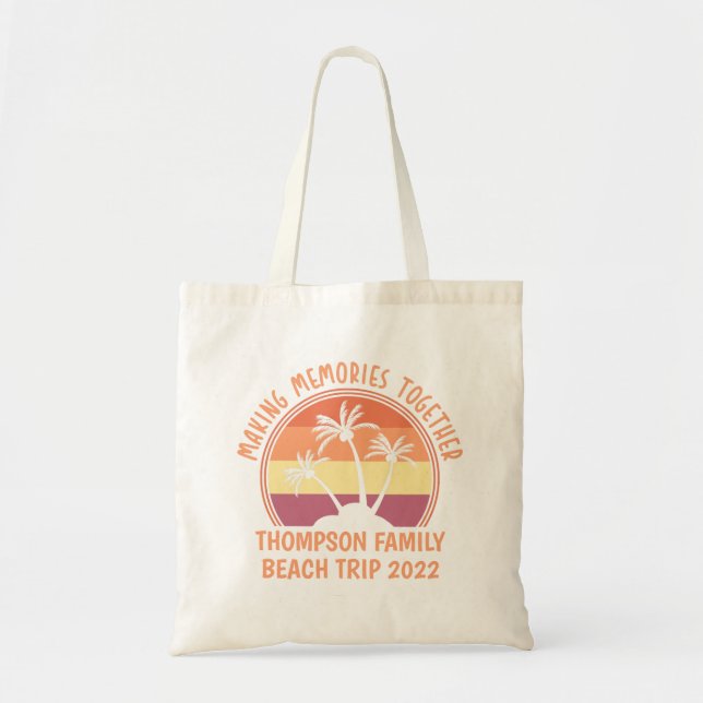 Tote Bag Personnalisé Vacances en famille Été Réunion Plage (Devant)