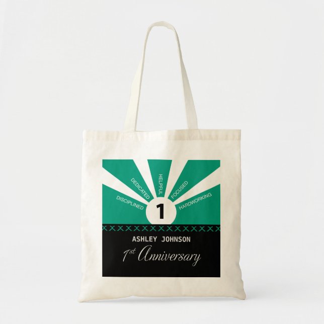 Tote Bag Personnaliser, 1ère année Anniversaire de l'employ (Devant)