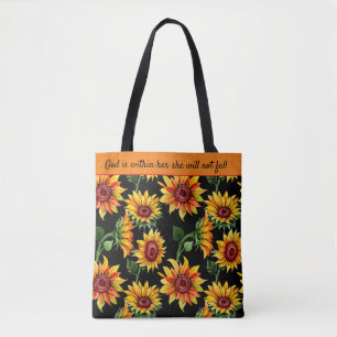 Tote Bag Personnaliser le devis de tournesol/Nom automne