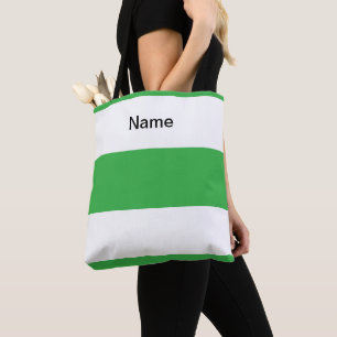 Tote Bag Personnaliser Lime Vert Classique + Bandes Blanche