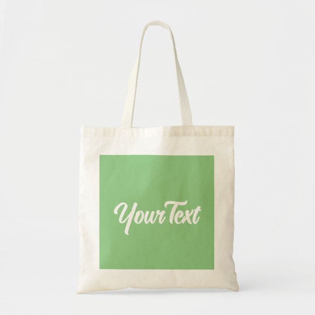 Tote Bag Personnaliser Moderne Elégant Sage Vert Texte Tapé (Devant)