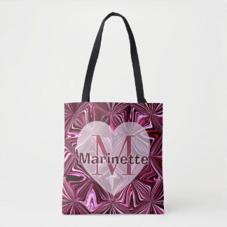 Tote Bag Personnaliser motif géométrique en marbre rose min