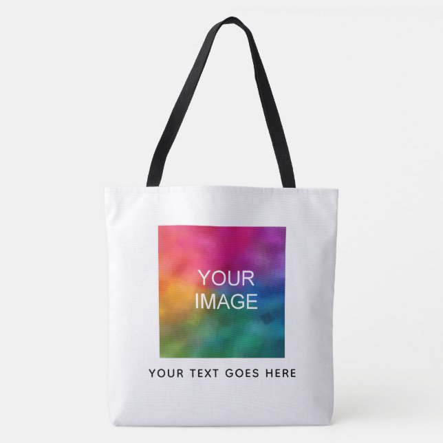 Tote Bag Personnaliser Nom du texte Image Logo photo ici (Devant)