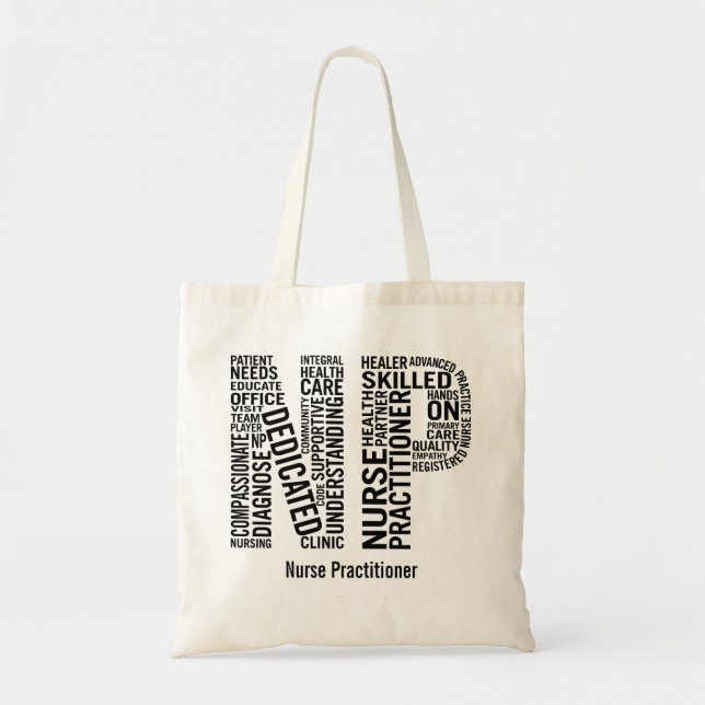 Tote Bag Personnaliser Nom Nurse Praticien NP (Devant)
