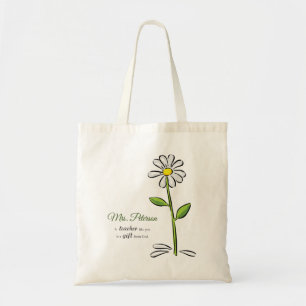 Tote Bag Personnaliser, remerciement professeur, fleur reli