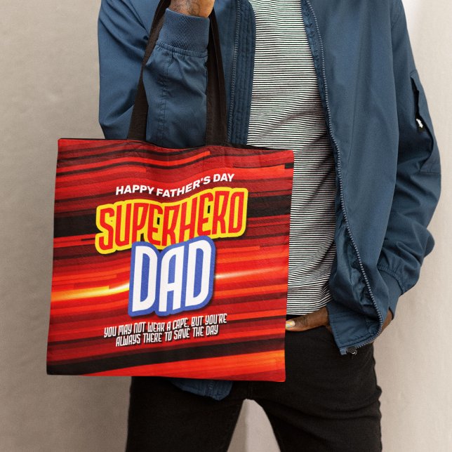 Tote Bag Personnaliser SuperHero Papa (Créateur téléchargé)