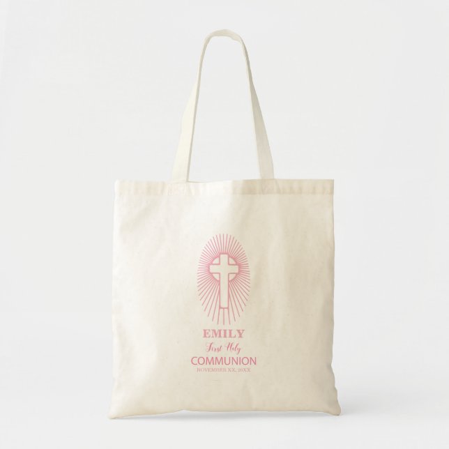 Tote Bag Personnalisez, croix d'hostie de première communio (Devant)
