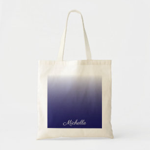 Tote Bag Personnalized gradient ombre navy blue
