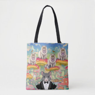 Tote Bag Perspectives perses dans les champs de champignons