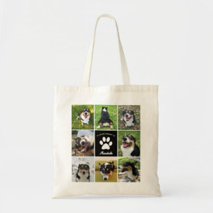 Tote Bag Pet Memorial Custom Chien Photo Collage Empreinte